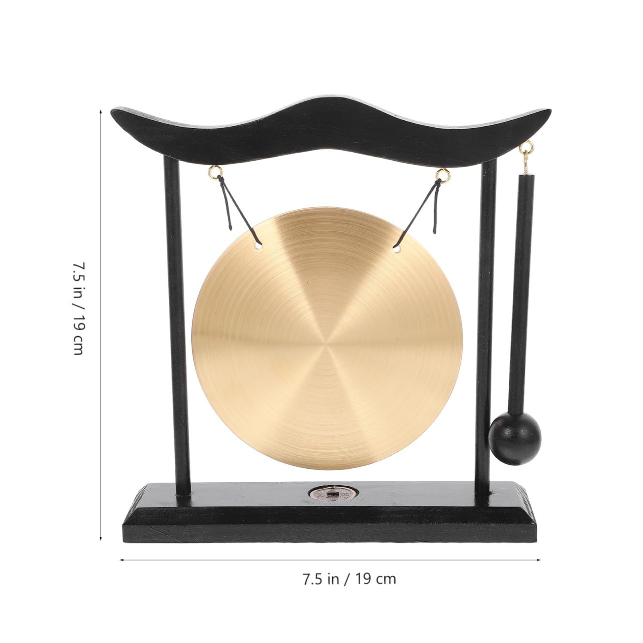 Eleganter Zen Tischgong aus Kupfer und Holz Dekorative Tischglocke mit Ständer Zuverlässiges Feng Shui Geschenk für Büro und Wohnzimmer zum Einzug