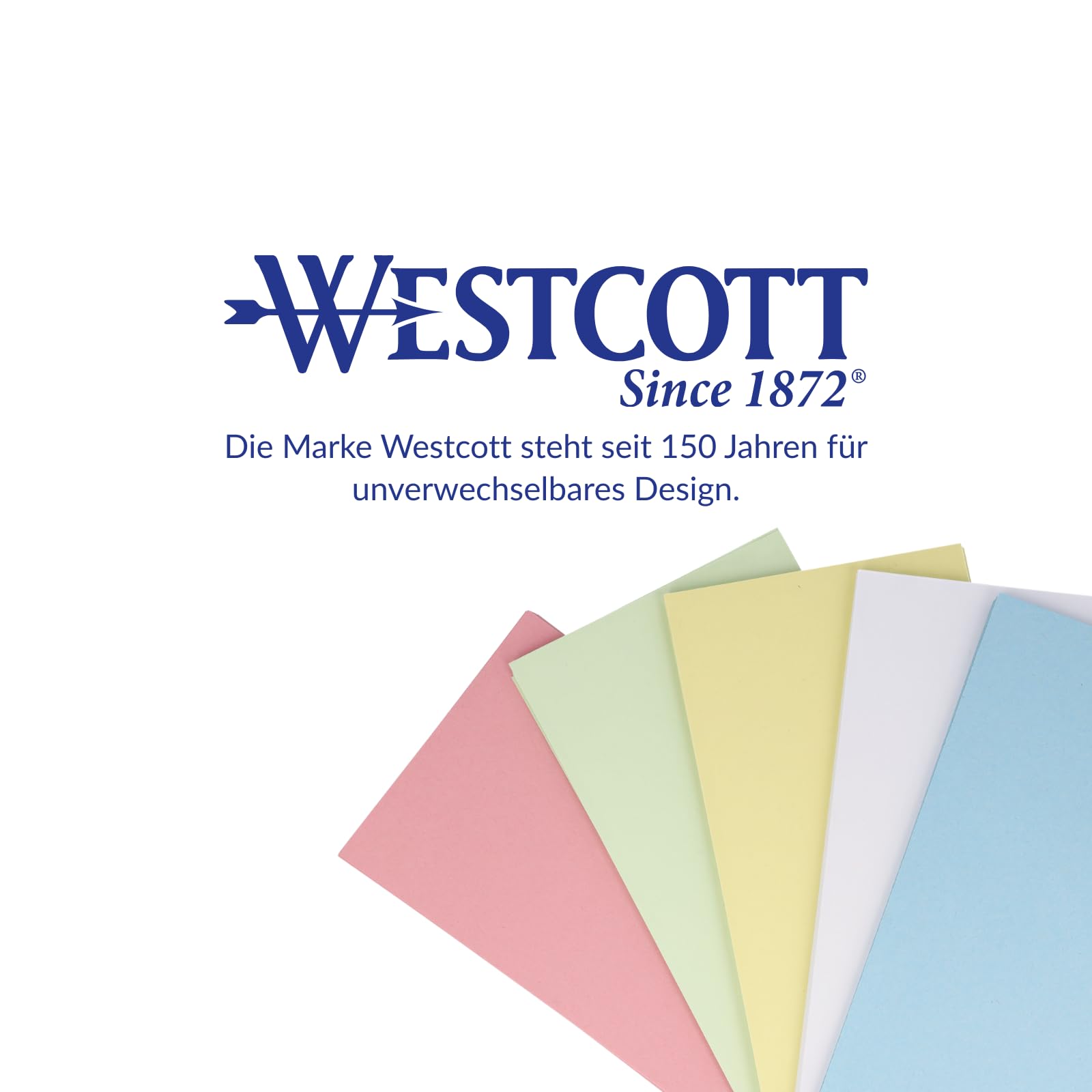 Westcott Moderationskarten 200 Stück Pastellfarben Mix (15er-Pack) | Robuste Karteikarten 190gr/m² | Format 10,5 x 20 cm ideal für Moderationskoffer, Workshops, Seminare | E-733324 00