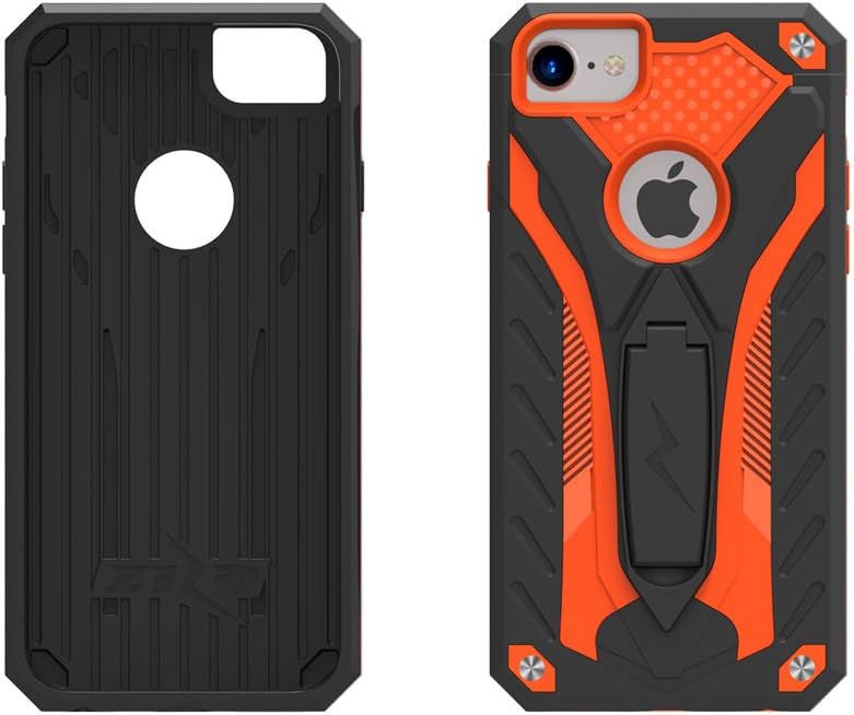 ZIZO Static Series for iPhone 8 Case Military Grade Drop Tested with Built in Kickstand iPhone 7 iPhone 6s Case Black Orange