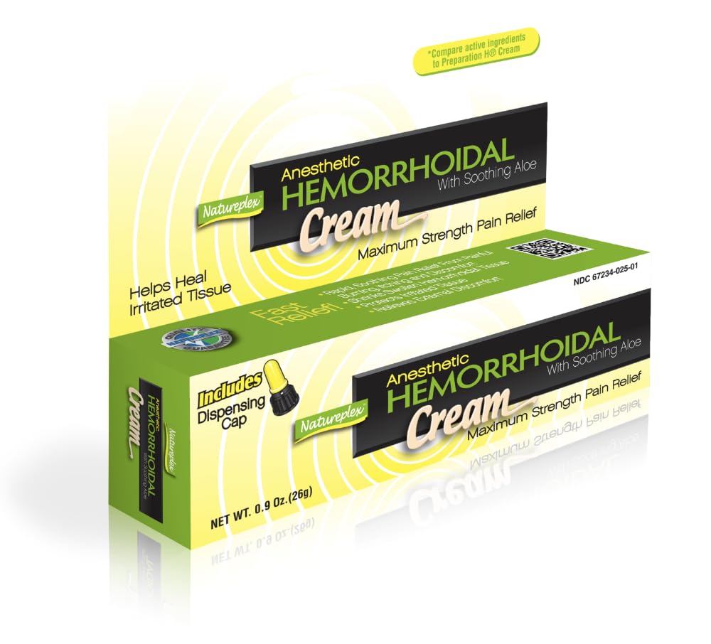 Hemorrhoidal Cream 0.9 oz – Phenylephrine 0.25% & Pramoxine 1% Anesthetic Blend to Help Relieve Itching, Burning & Soreness - Made in USA