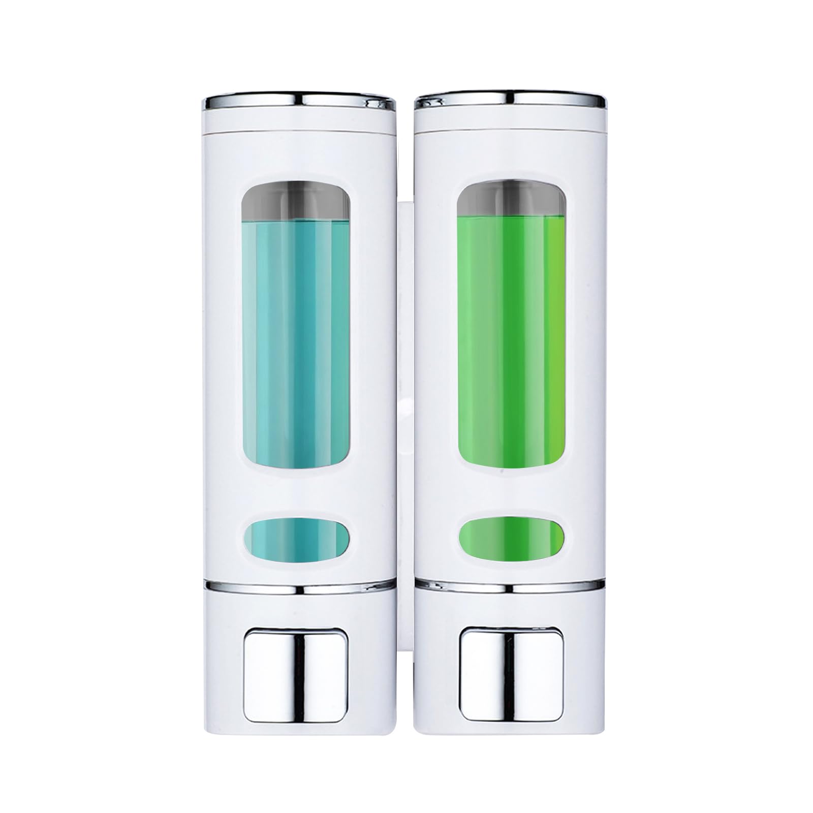 2 Shampoo &amp; Conditioner Dispenser Wall Mounted, 400ml Liquid Soap Shower Dispenser Set No Drill, Gel Container Shower Pump Dispenser, Conditioner Body Wash Dispenser Set for Bathroom Hotel Home