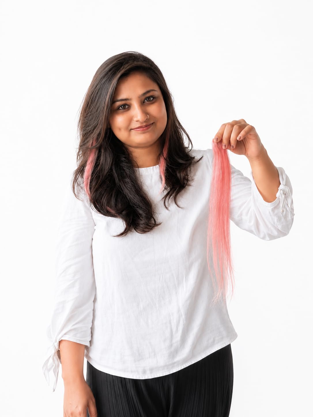 20 Inch One Clip Hair Highlight Extensions for Women - 100% Human Hair Single Clip-In Color Streak Extension, Instant Highlights Without Dyeing, Party Hair Extensions, Fun Temporary Hair Color-image-24