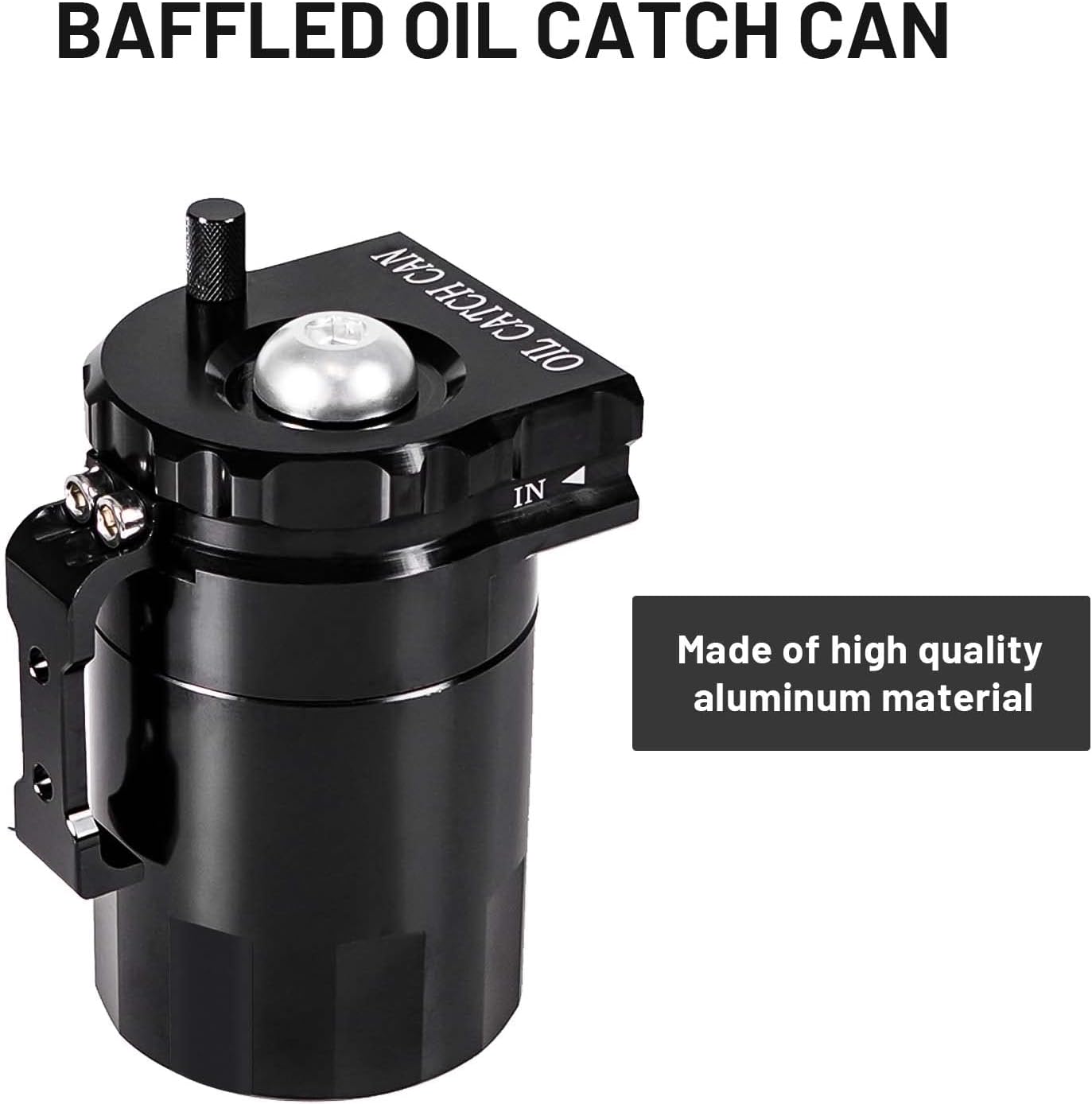 350ml Aluminum Oil Catch Can 2-Port Oil Separator Tank Compatible with Ford F150 2.7EB 3.5EB 5.0L Passenger Side 2011-2021, Expedition 3.5L EcoBoost 2