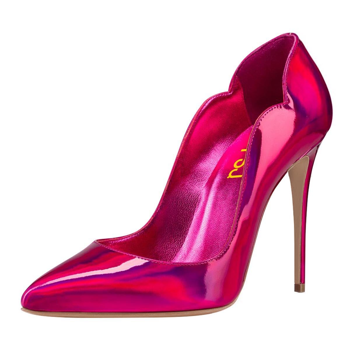 FSJ Women Classic Pointed Toe High Heels Sexy Stiletto Pumps Office Lady Casual Dress Party Prom Shoes Size 4-15 US