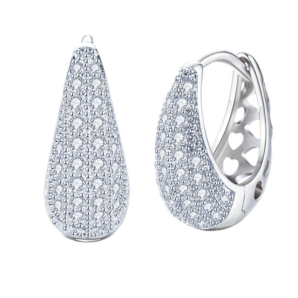 Yellow Chimes Hoop Earrings for Women A5 High Grade Crystal Classic Silver Plated Hoop Earrings for Women and Girls (B09HQW5699) Amazon Price History, Amazon Price Tracker