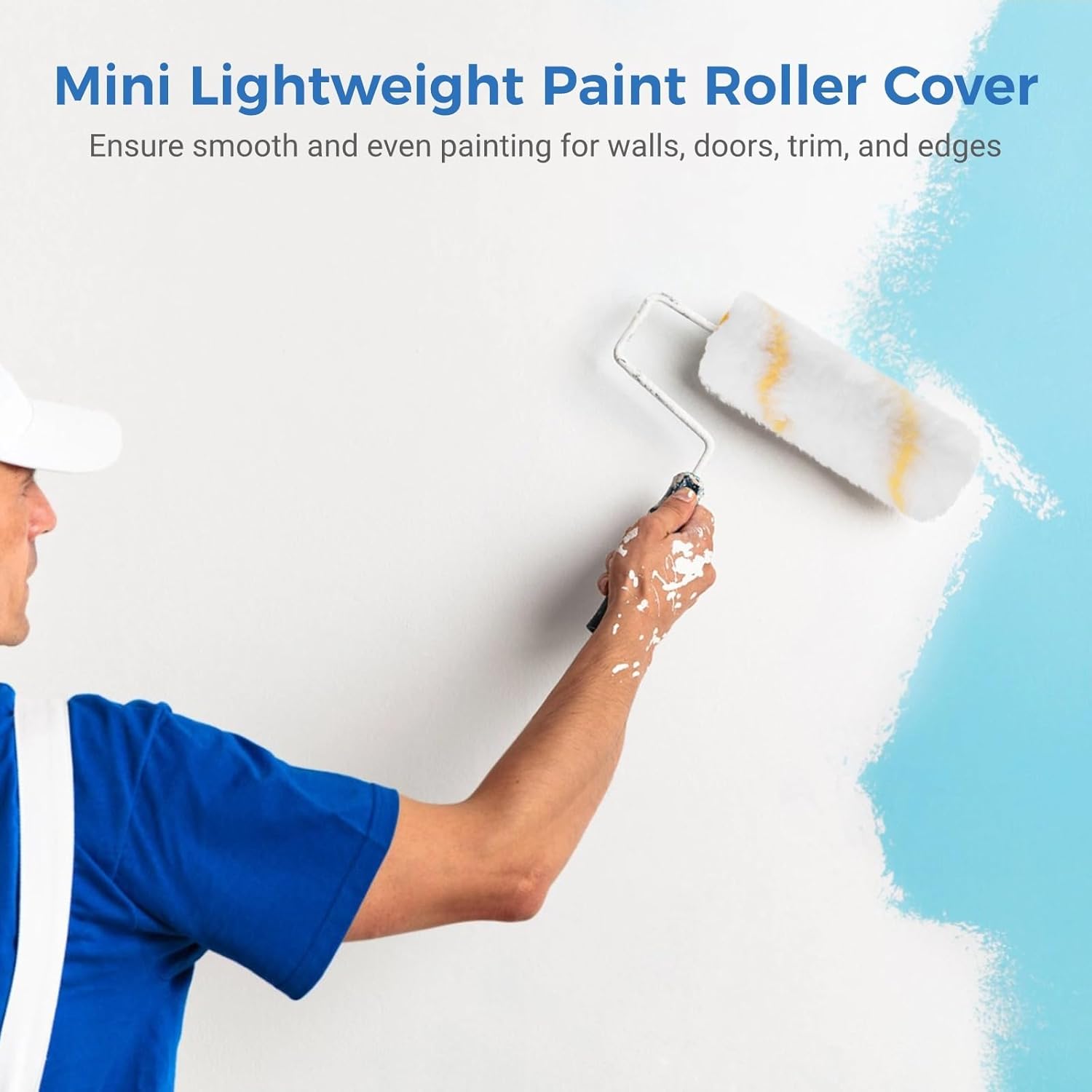 100 Pieces Mini Paint Roller Kit for DIY Projects, 4-Inch Small Paint Roller Covers, Paint Supplies for Even & Smooth Painting, Household Repair Tool for Walls, Doors, Trim