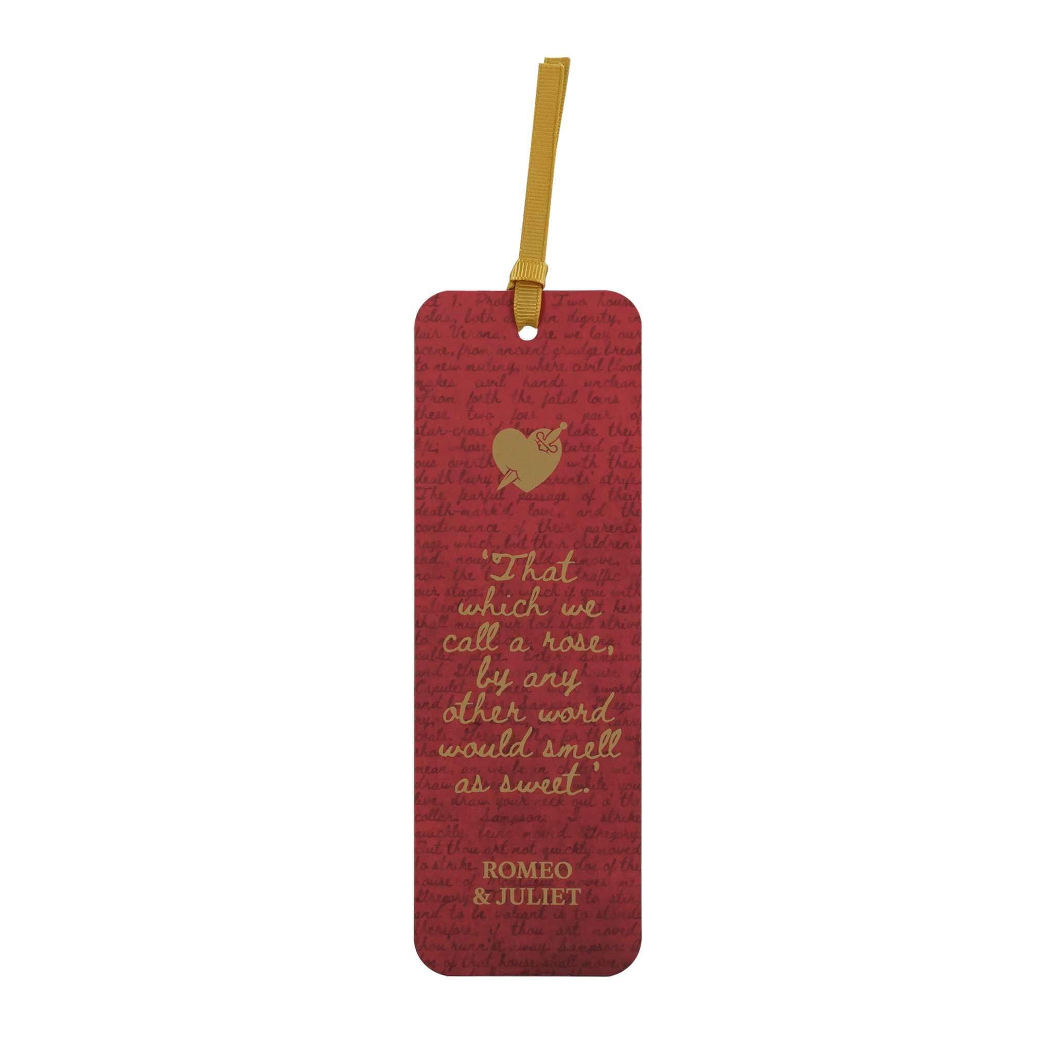 Half Moon Bay | Shakespeare | Romeo & Juliet A Rose Paper Bookmark | 7 x 2.3 Inch Crimson Red & Gold Place Keeper | Premium Literary Range | Dark Academia Gift for Bookworms