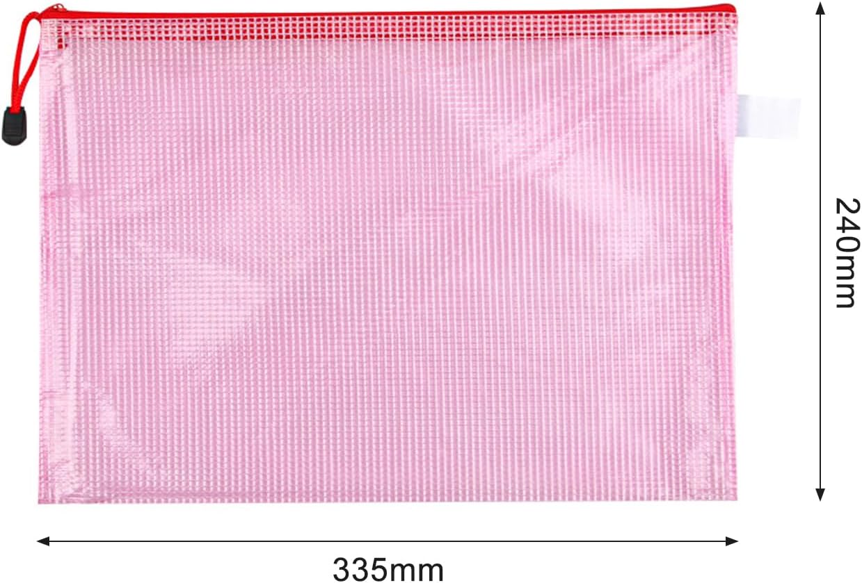 10 A4 mesh Zipper Bags - Reusable Storage Bags - Waterproof Puzzle Storage Bag/School Office Supplies Classification Bag -Functional Transparent mesh File Bag image 2