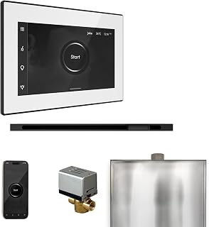 Mr Steam XButler Steam Shower Ctrl Pkg w/iSteamX Control and Linear Steamhead in White Matte Black