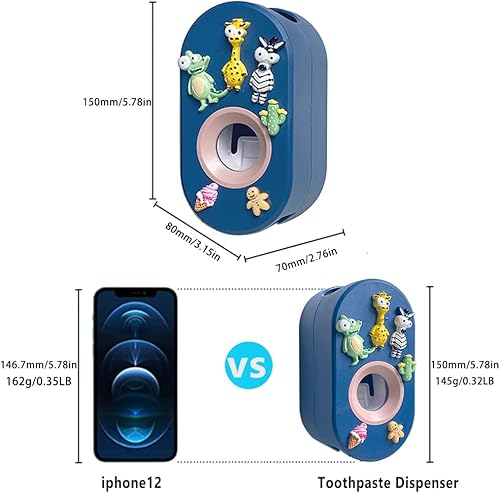 Miniatura 7 de Dispensador de pasta de dientes soporte para cepillo de dientes para niños exprimidor automático de pasta de dientes para la familia