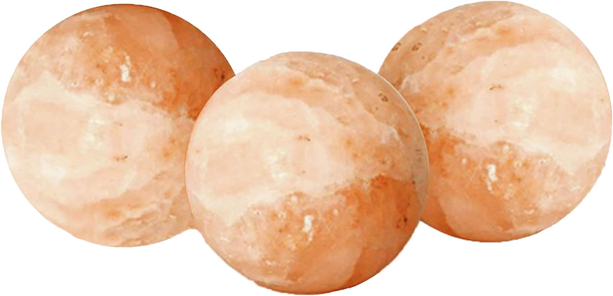 Massage Stones Therapeutic Himalayan Salt Crystal Set of 3 Smooth Salt Stones (Ball Shape) by Clossy London