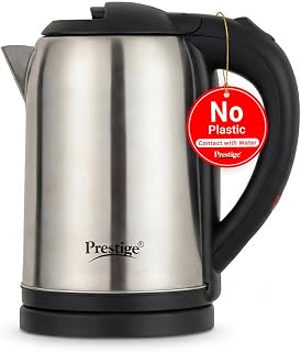 Prestige PKNSS 1.0 Electric Kettle 1L with Concealed Element(1500 W, Silver and Black, Stainless Steel, Automatic Power Cu... Price In India