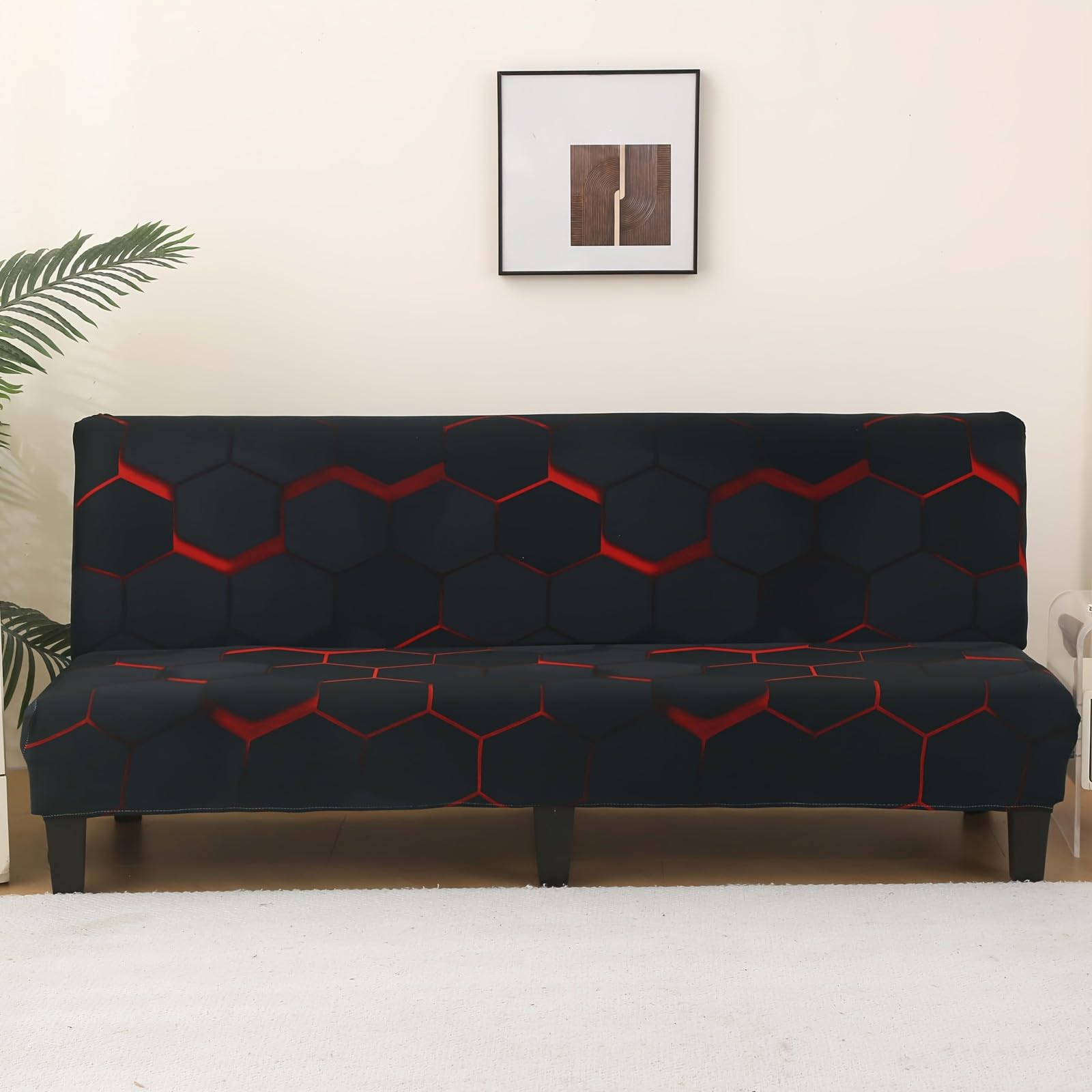 boiszeda Armless Sofa Bed Cover, Spandex Stretch Futon Slipcover(160-190cm)