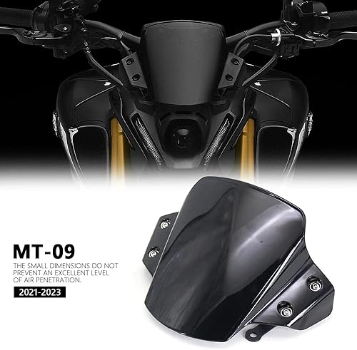 Miniatura 2 de Nueva motocicleta MT09 Touring Sports parabrisas wkit de soporte deflector para Yamaha MT-09 MT 09 mt09 2021 2022 2023 (negro)