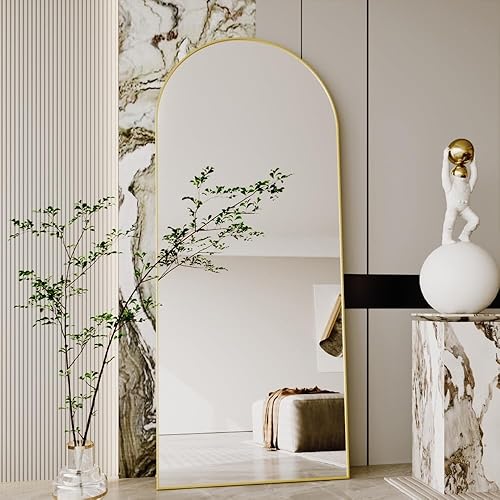Full Body Mirror,Full Size Mirror,65"x24"Gold Full Length Mirrors,Arched Full Length Mirrors,espejos para dormitorio(Gold)