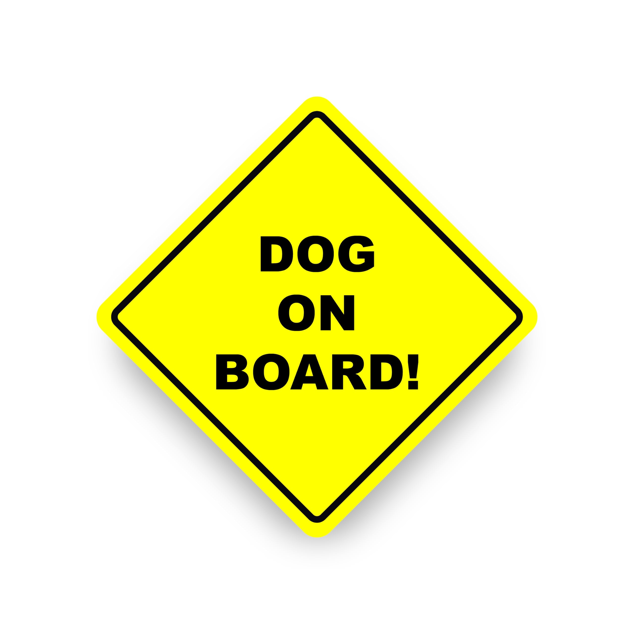 Printsuperstar Yellow Dog On Board Warning Safety Bumper Sticker Sign Car Vinyl Vehicle