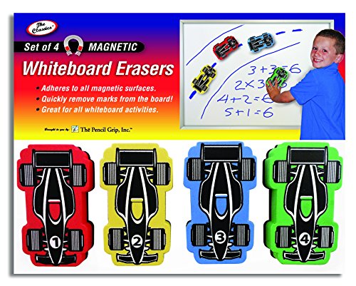 The Classics Magnetic Race Car Erasers for Whiteboard Games, 4 Pack (TPG-358)