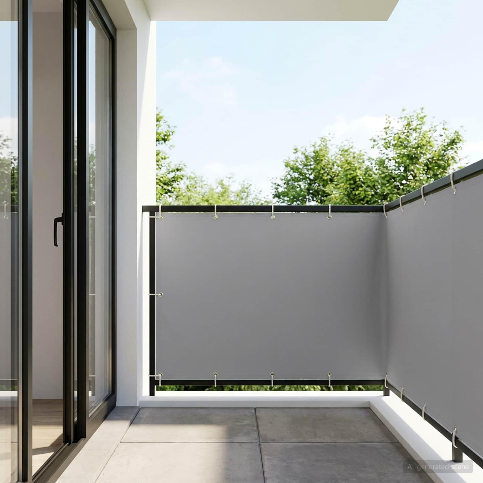 Telo Frangivista in Poliestere, Balcone, Grigio Chiaro, 400x150 cm