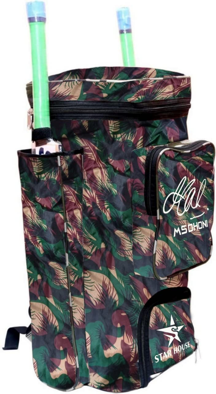 STAR HOUSE MSD Cricket Kit Bag Dashing Look Nylon Material (RED JUNGLE)-image-32