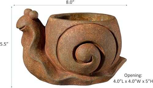 Miniatura 4 de Classic Home and Garden Cement Buddies - Macetero de rana (tamaño pequeño), color natural, Caracol, L, Herrumbre