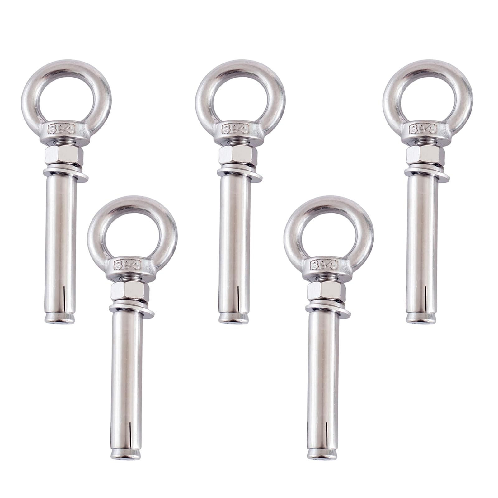 Tacos de expansión de metal, ojales, ojales para cargas pesadas, ojal de expansión, tornillo de anclaje (M6 x 150 mm)