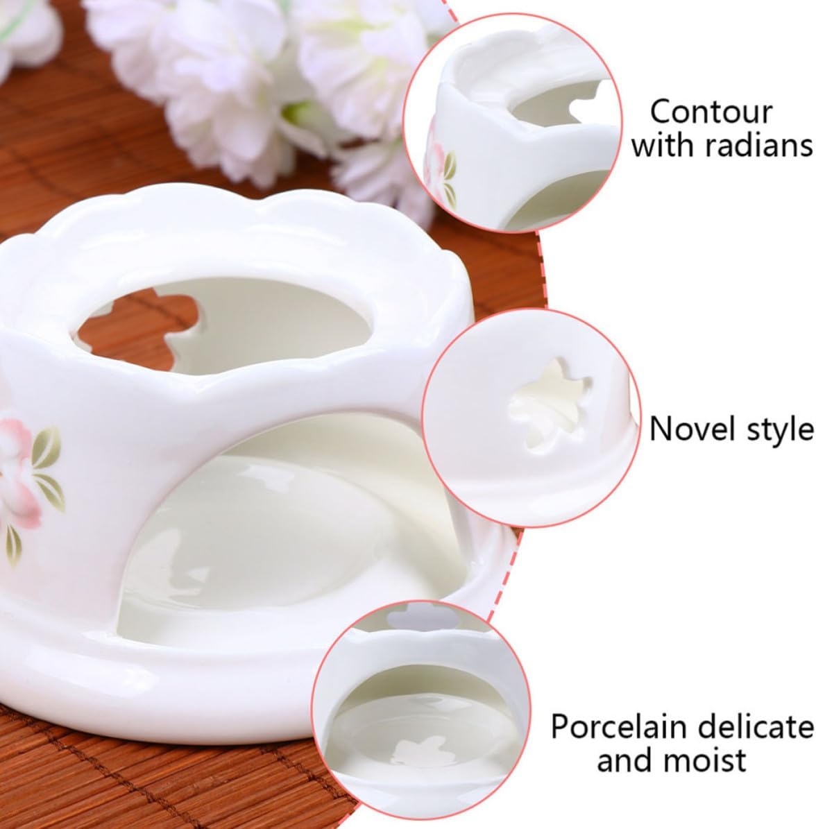 Ceramic Fondue Pot for Candy and Milk, Easy Cleaning Detachable Design