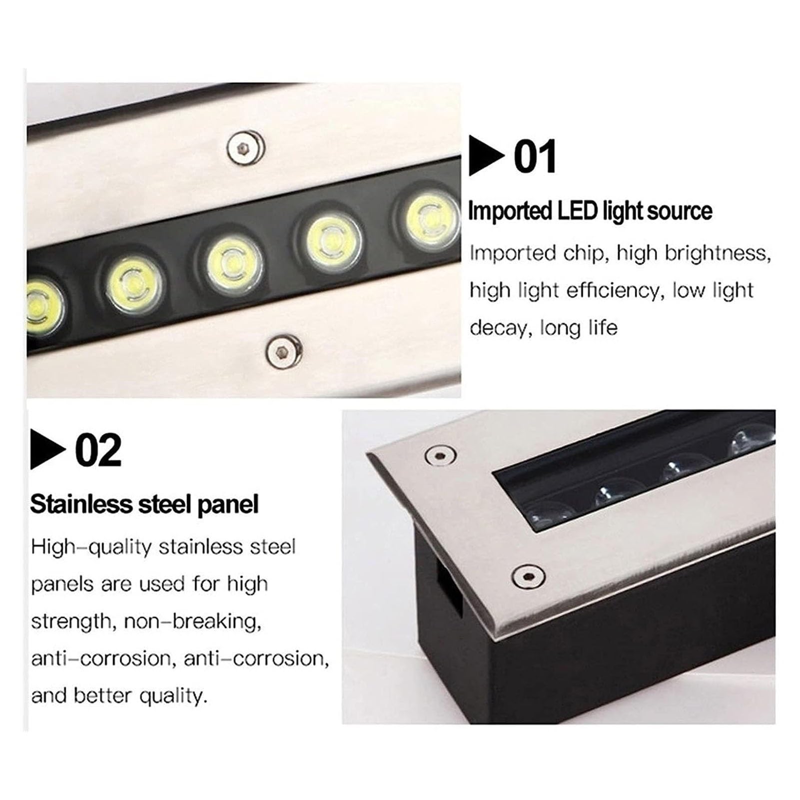 THEGA Luces LED De Paisaje para Suelo - Lámpara Empotrada Rectangular para Exteriores, Foco Empotrable Impermeable IP65, Foco LED De Tira Larga CA 85-265 V, para Terrazas(Red,18W)