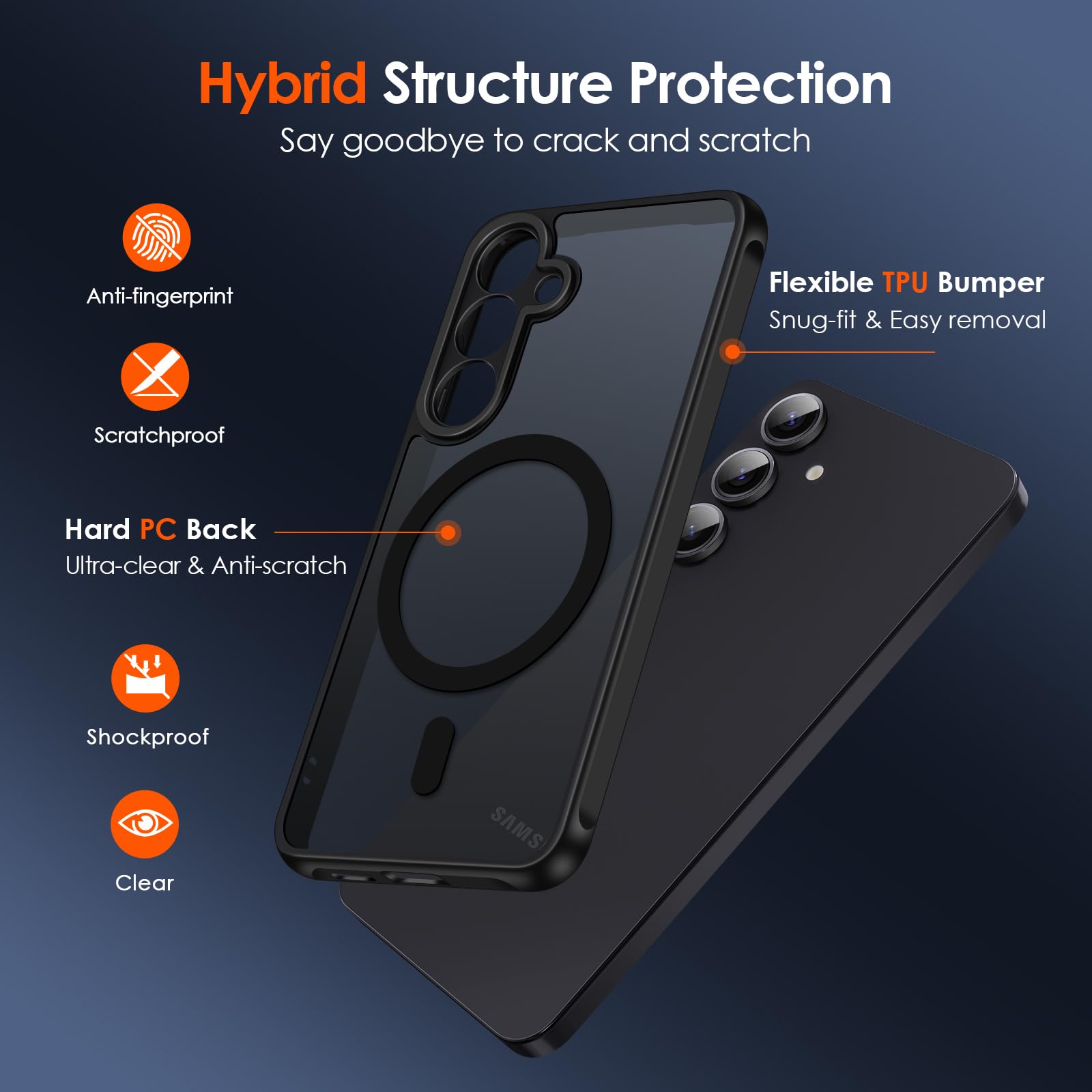 iVoler Cover Magnetica per Samsung Galaxy S25 5G, [Compatibile con MagSafe] [Protezione Antiurto di Grado Militare] Custodia Traslucida Opaca Posteriore Sottile Silicone Protettiva Case