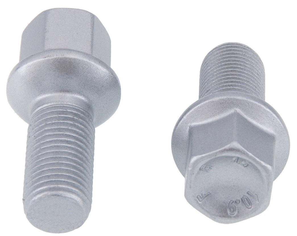 Levando 20 sztuk śrub do kół M14 x 1,5 długość trzpienia 50 mm R13 D = 26 mm SW17 – zestaw śrub do kół pasujących do modeli Audi A, VW Golf, Passat, Polo, UVM, kolor srebrny