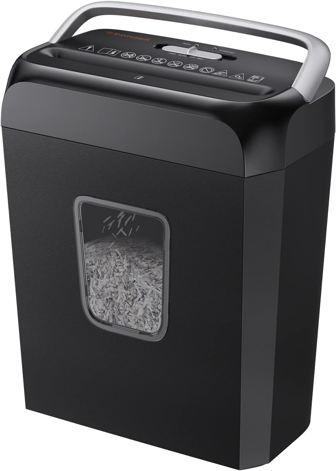 Bonsaii 6 Sheet Cross Cut Paper Shredder, Compact Shredder for Home & Small Office Use, Shreds Credit Cards, Staples, and Clips, Portable Handle Design, 13L Bin (C237-B Upgrade Version)