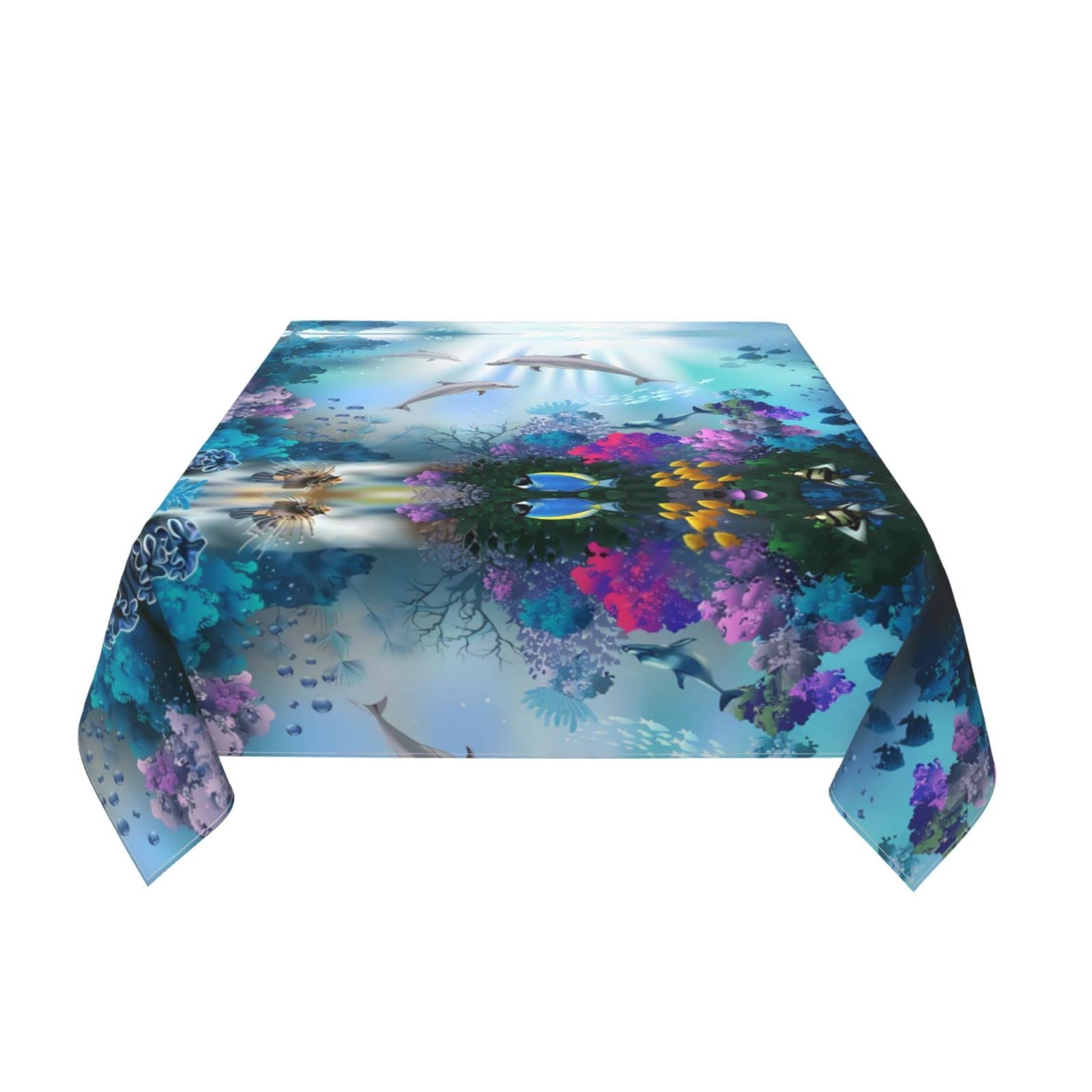 Nappe Ronde Sous-marine Avec Poissons Colorés Nageant Dans L'océan