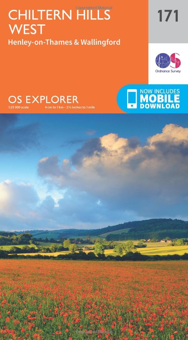 Ordnance Survey Unisex Orange Explorer 171 Chiltern Hills West, Henley-On-Thames & Wallingford Map With Digital Version,
