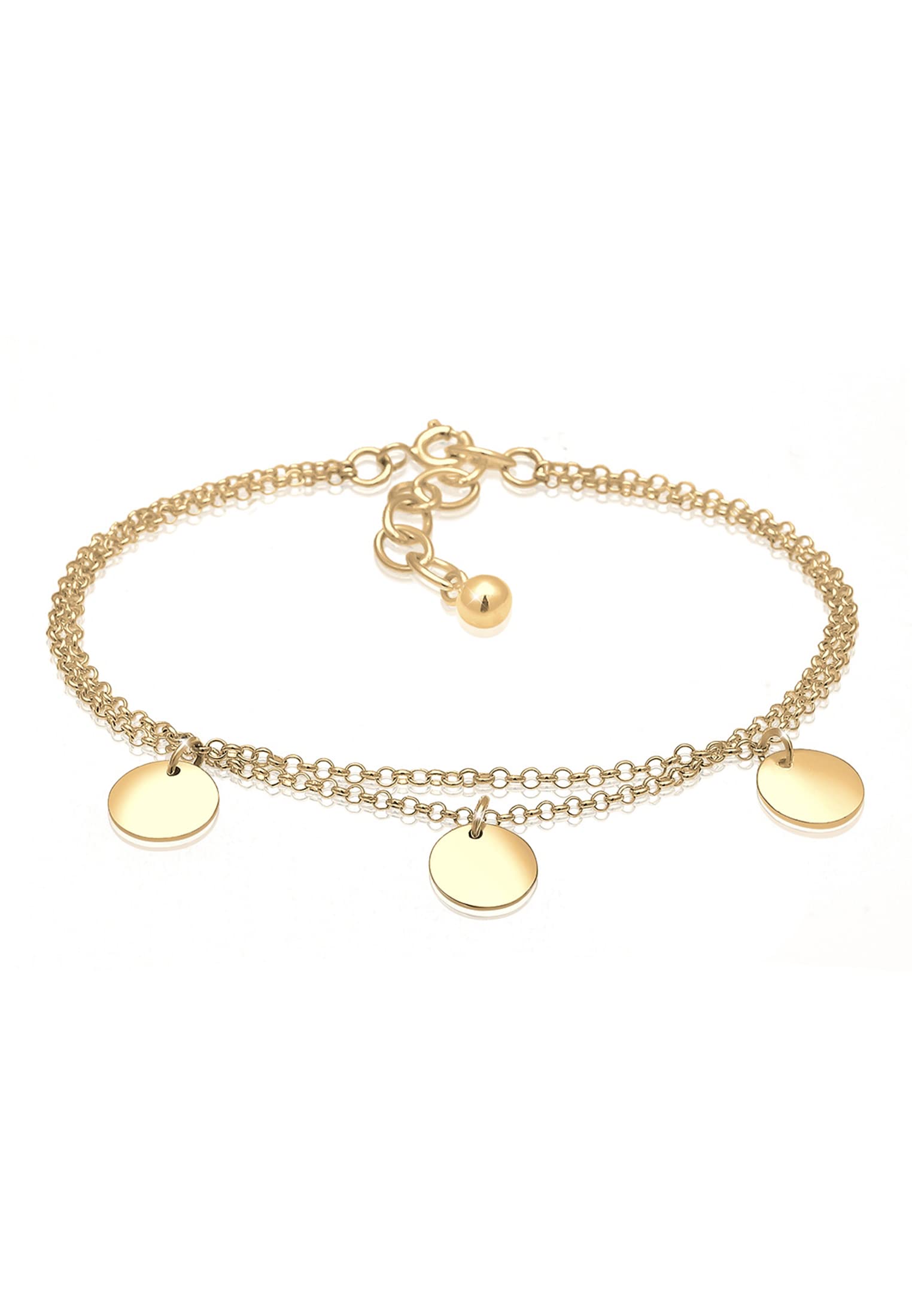 Elli Bracelet Women Circle Pendants Layer Look in 925 Sterling Silver