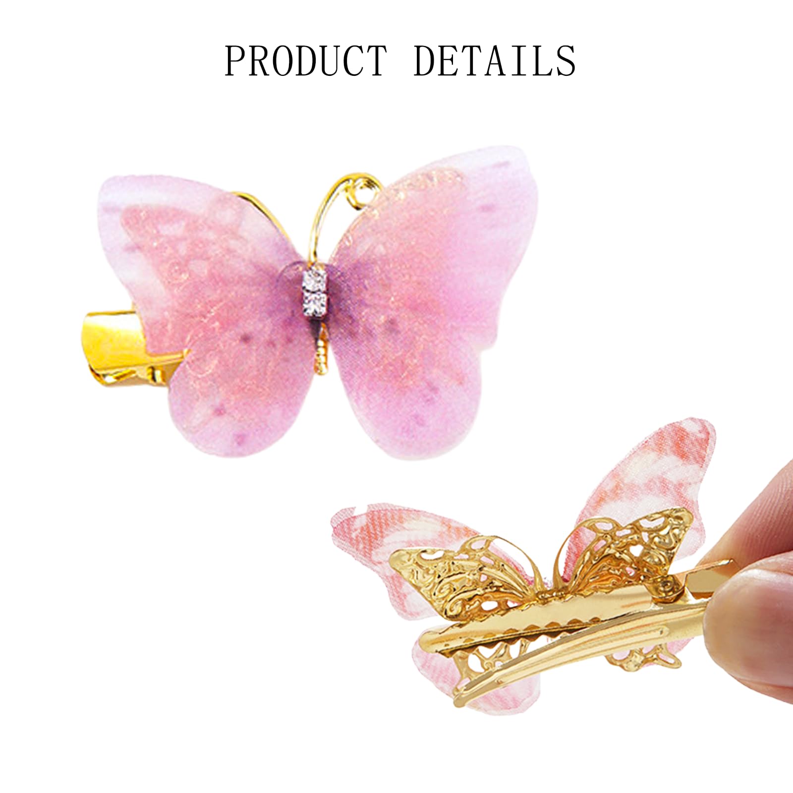 Cosyhav 6pcs Butterfly Hair Clips for Girls Beautiful Gradient Butterfly Girls Hair Clips, Perfectly Suited for Lovely Girl - Image 3