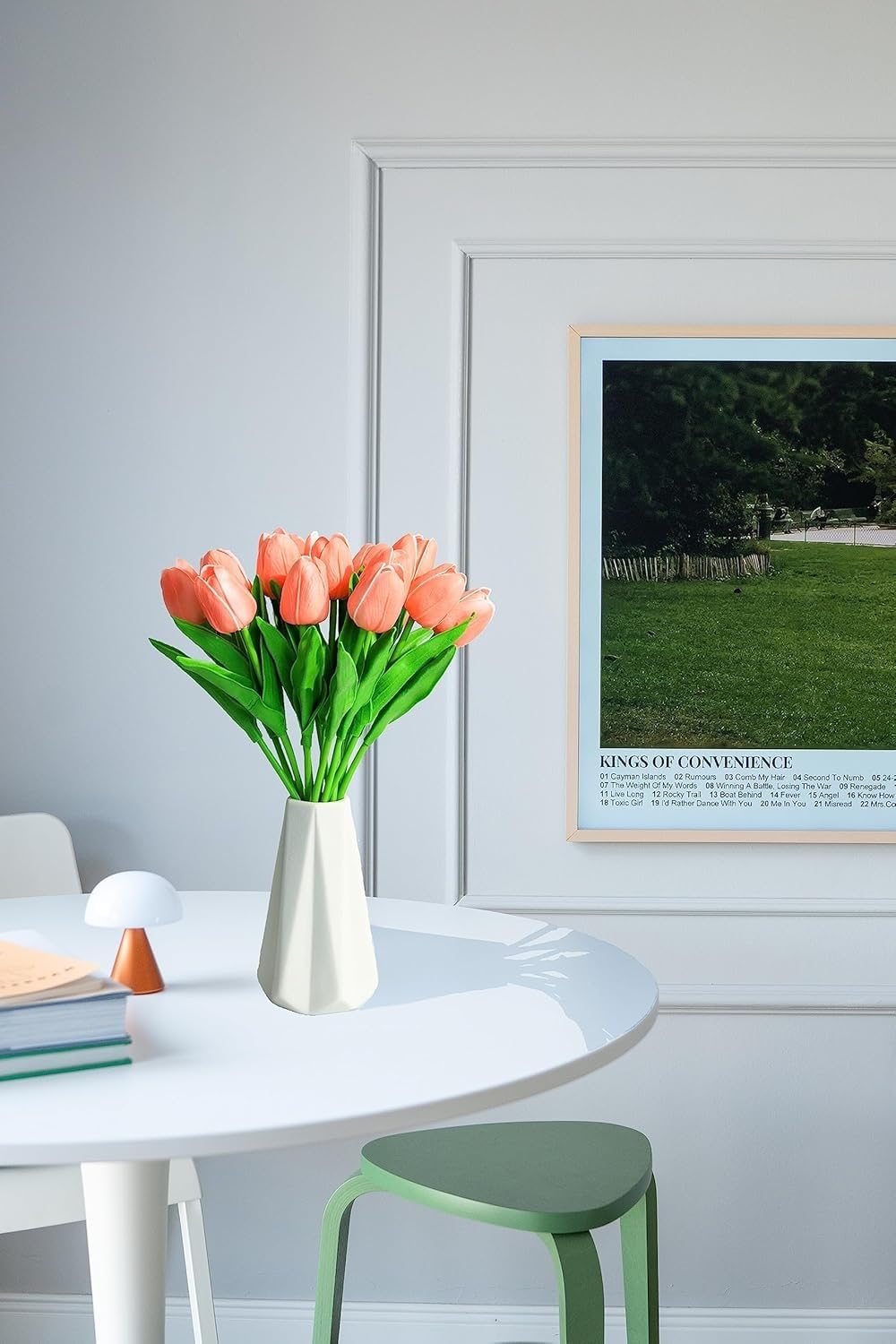 Peach Tulip Flowers - Realistic Artificial Flowers -4 Peach Tulip Flowers - Realistic Artificial Flowers -4