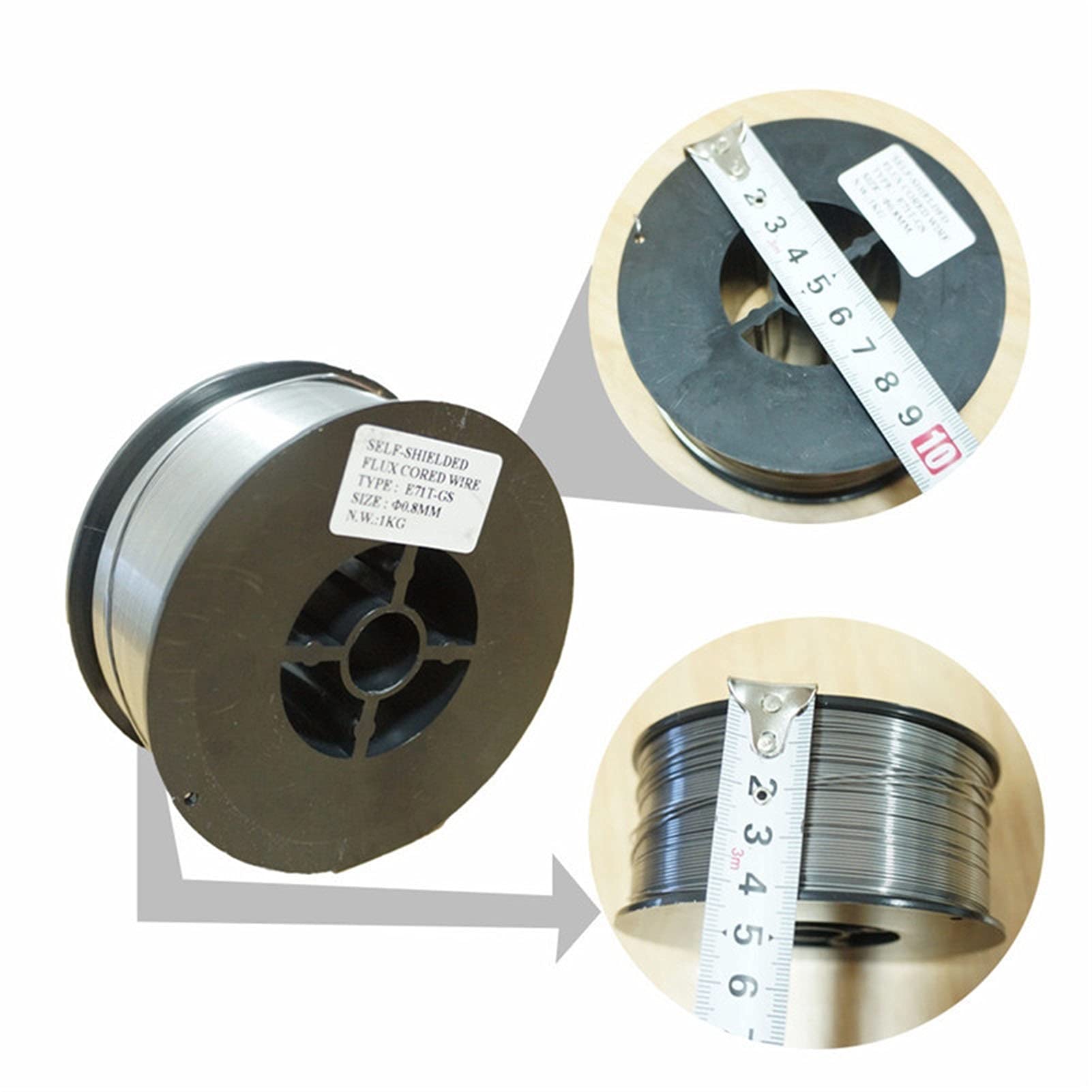 Shuxiang-Filo per Saldatura 1 Rotolo, Filo di Filo Metallico in Acciaio Inossidabile, Senza Azzurro E71T-GS, Filo Nucleo del Flusso, Diametro 0,8 mm / 1,0 mm Buona Resistenza alla corrosione