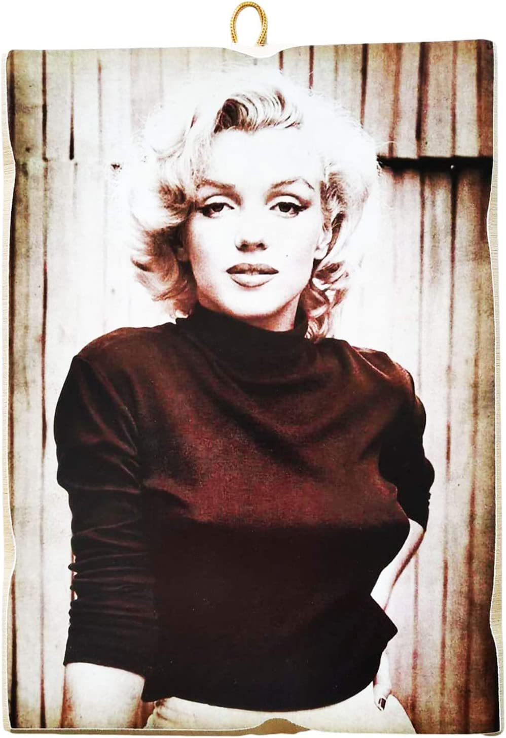 KUSTOM ART Set of 5 Paintings Vintage Style Famous Actors Series Marilyn Monroe Collectible Wood Print (4x 25x18cm + 1x 40x30cm) - Image 3