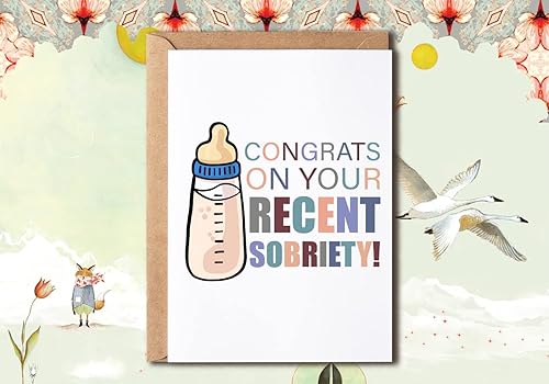 Miniatura 3 de Congrats On Your Recent Sobriety - Divertida tarjeta de embarazo divertida tarjeta de esperanza  Tarjeta de felicitación de embarazo  Tarjeta de