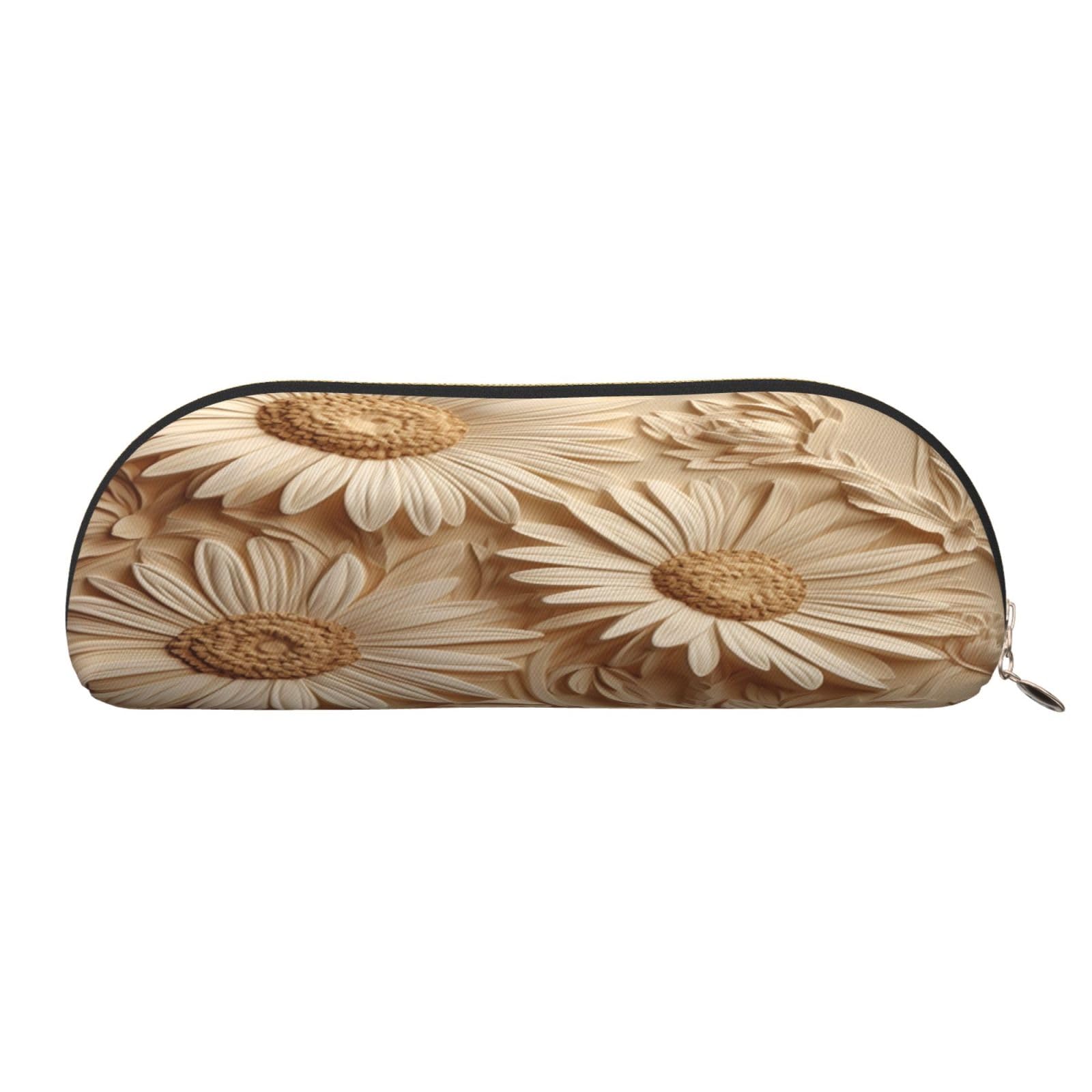 QMKFWT Daisies On The Wall Pencil Pouch Leather,Small Pen Bags With Zipper For Pencils,Pens,Markers,Makeups,Change,Coins