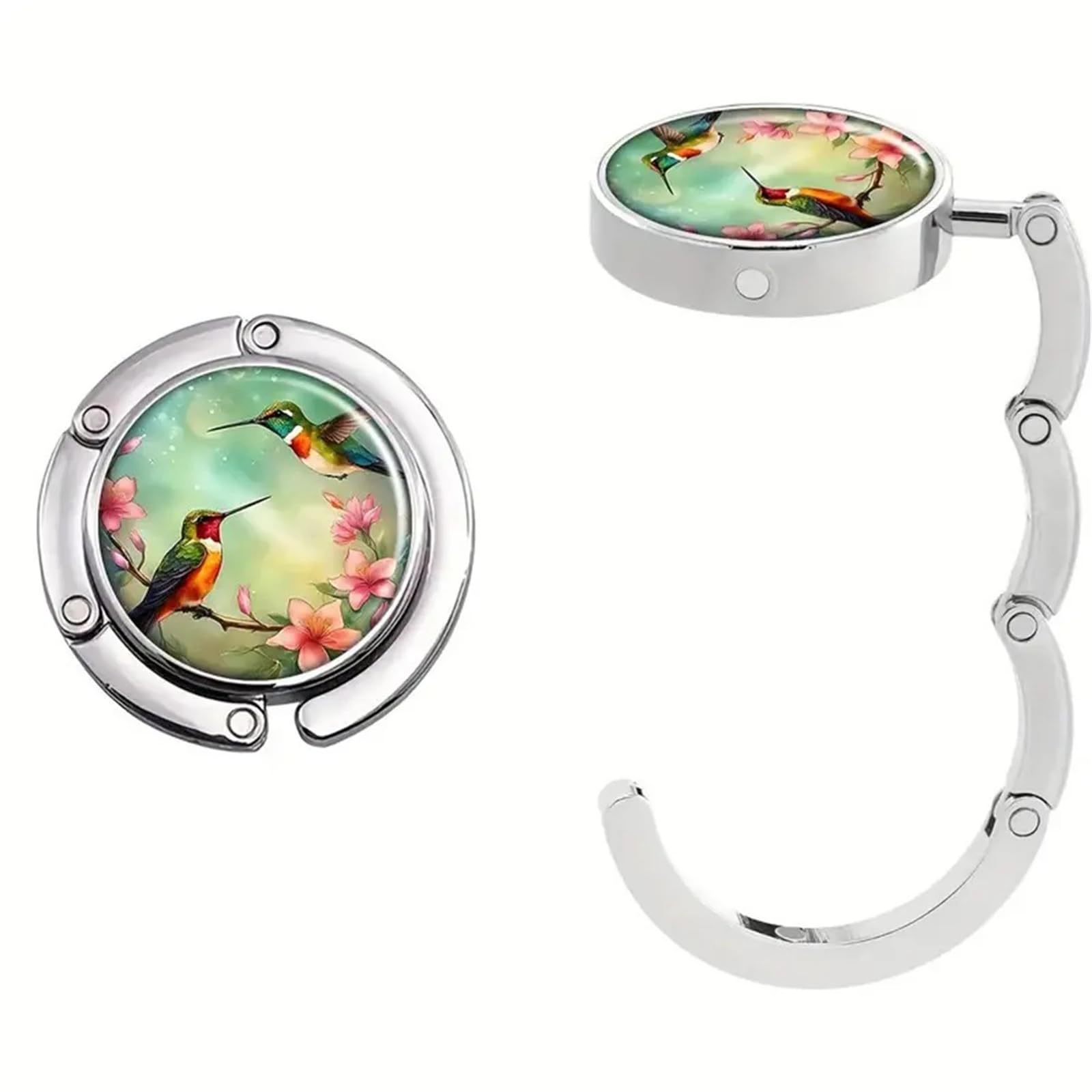 GHHZML Handbag Hooks for Tables Multi Pattern Zinc Alloy Handbag Hanger Folding Hook Holder Portable Ring Rack Office Table Edge Bag Hooks Travel(Color7)