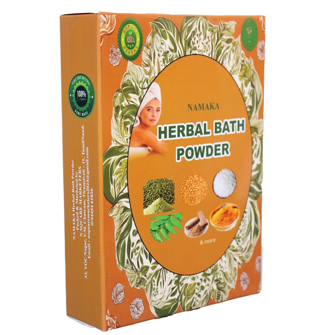 NAMAKA 100% Herbal Ubtan Bath Powder – Natural Body Scrub & Face Pack for Glowing Skin, Exfoliating, Nourishing & Soothing Aromatherapy (500 gram)-image-18
