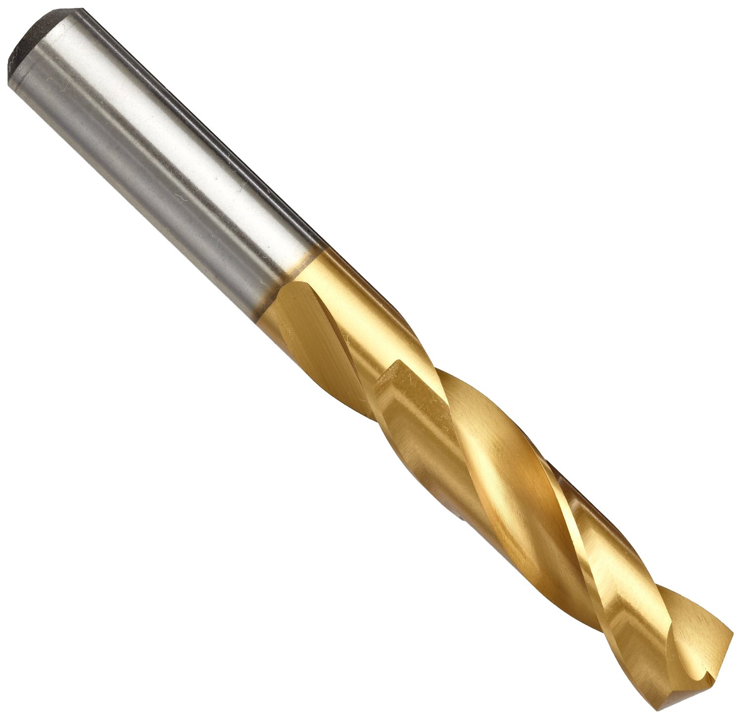 YG-1 DN514 High Speed Steel Screw Machine Drill Bit, TiN Finish, Straight Shank, Parabolic Spiral, 130 Degree, 5/16