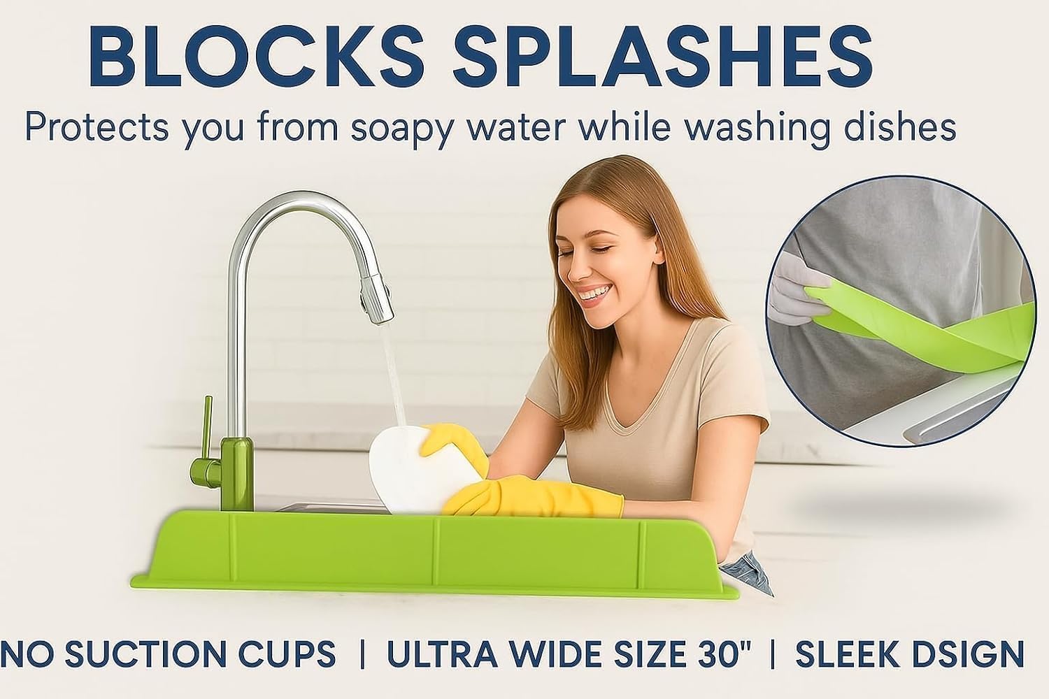 Silicone Sink Splash Guard - Protect Your Counters! -2 Silicone Sink Splash Guard - Protect Your Counters! -2