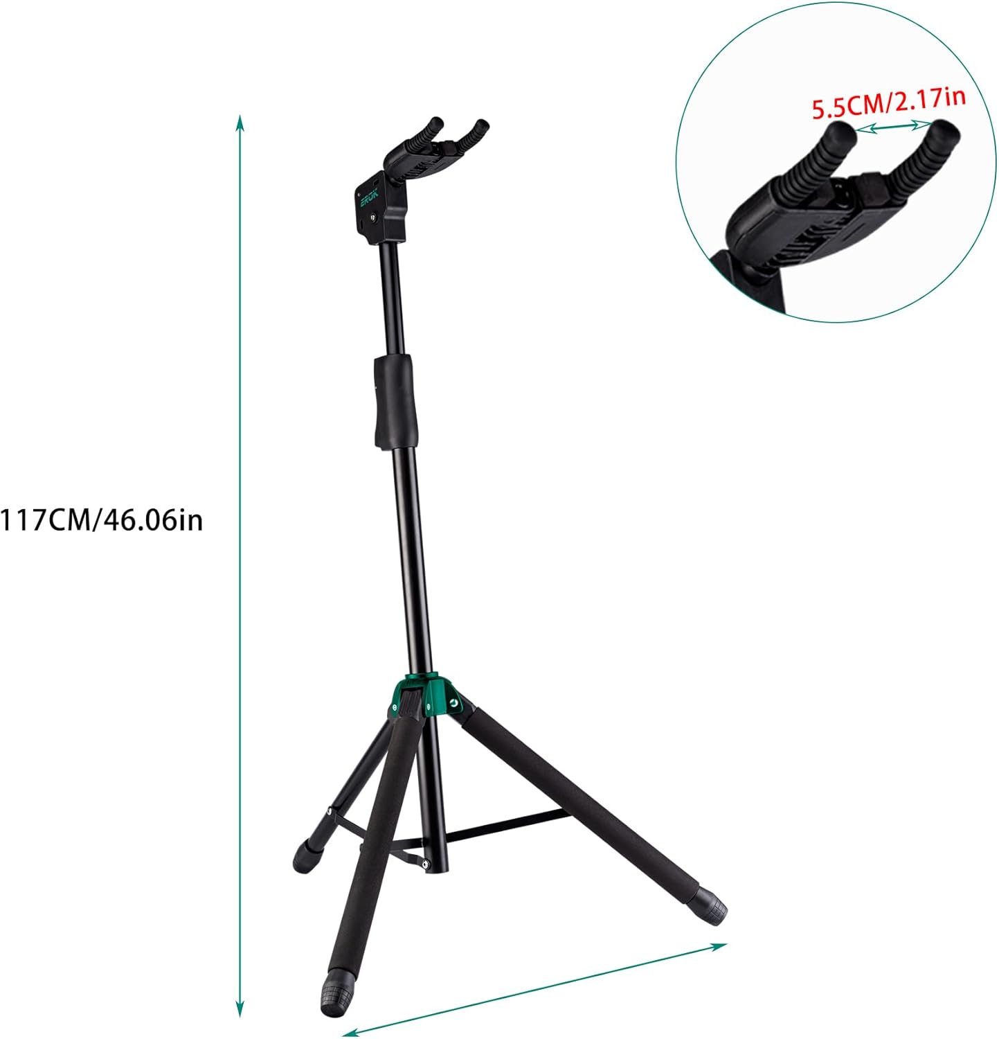EROK Guitar Stand - Heavy Duty Auto-Lock, Adjustable for Acoustic/Electric Guitars & Bass, 33lbs Capacity, 360° Non-Slip Base | Portable for Stage/Travel/Studio