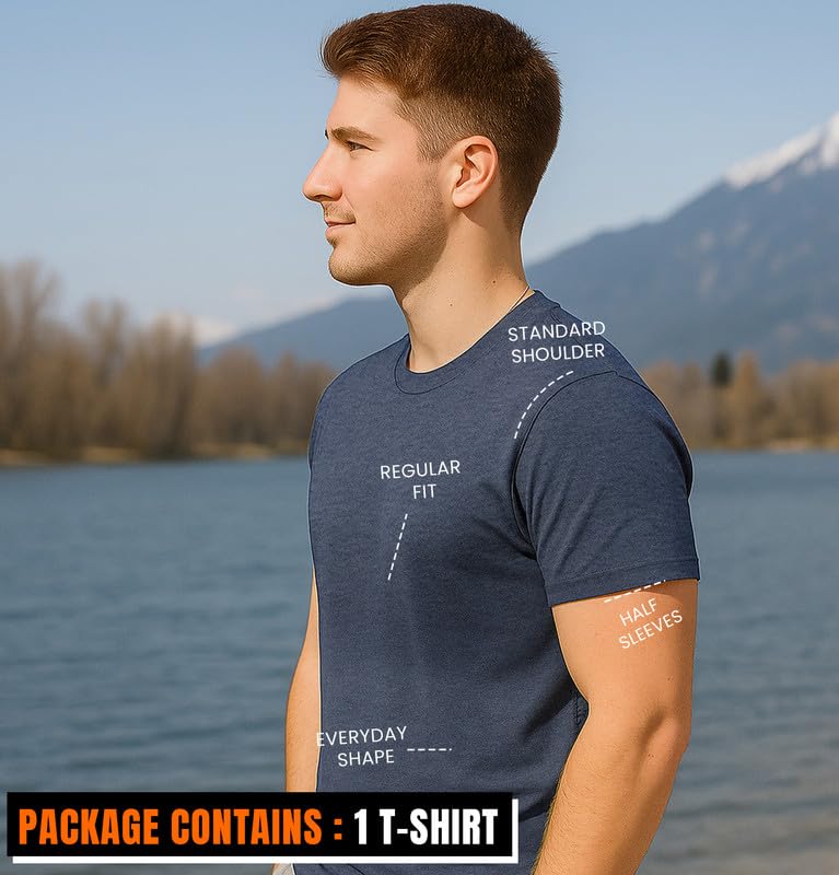 Image of Sleepynuts Men's Regular Fit Round Neck Half Sleeves Solid Casual Wear T-Shirt