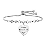 POTIY Junior Bridesmaid Bracelet Bridal Party Gift Wedding Party Jewelry for Maid of Honor Bridesmaid Link Charm Bracelet