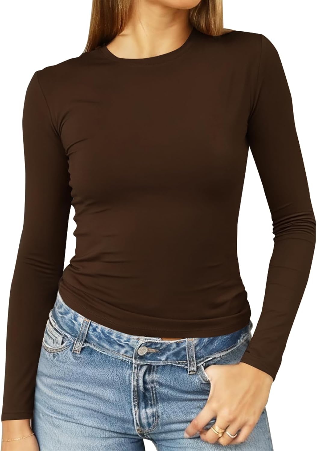 Abardsion Long Sleeve Fitted Shell - Dark Brown