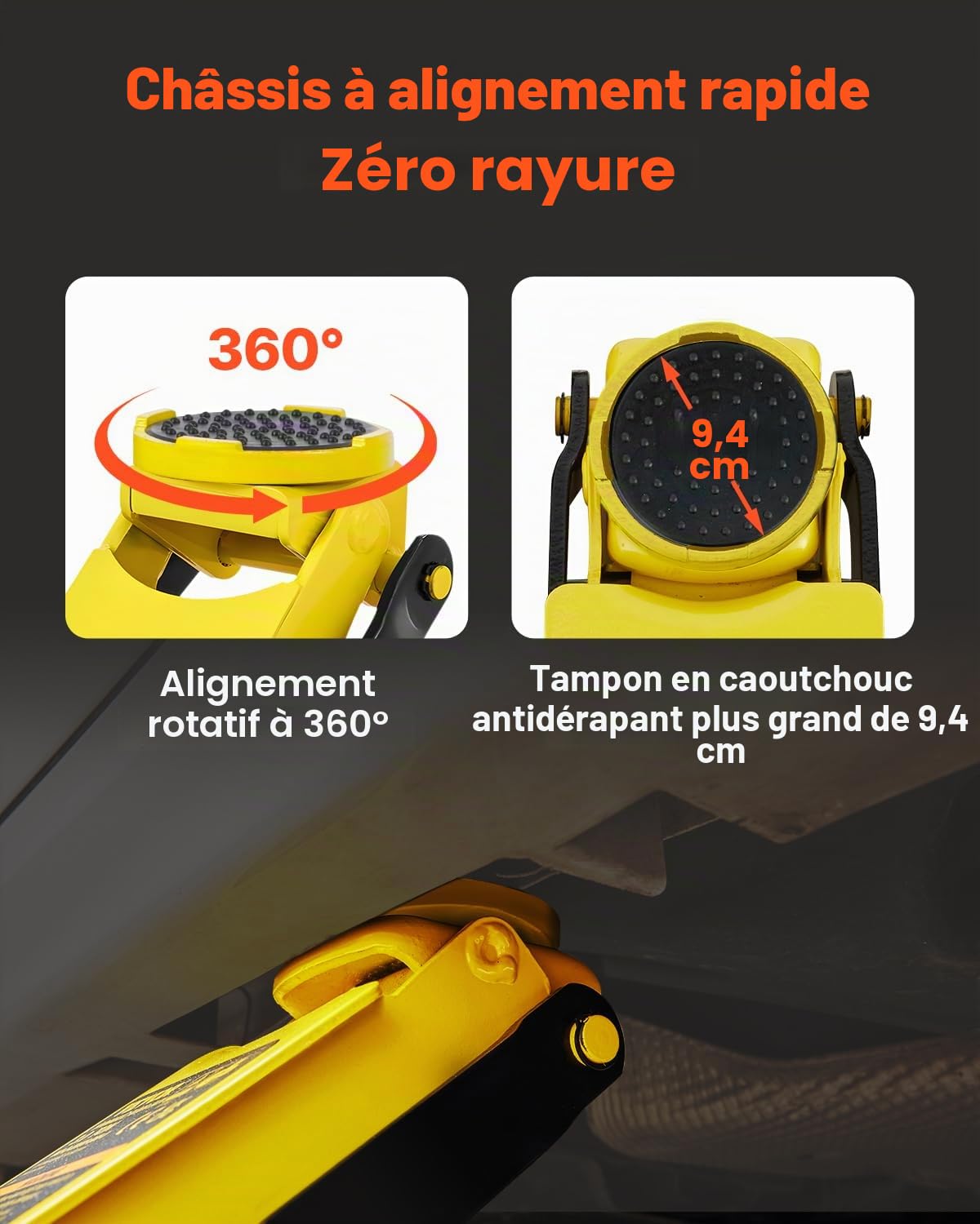 VEVOR Cric rouleur 2,5 tonnes, cric de Plancher hydraulique à Profil Bas Hauteur de Levage 75-495 mm, en Acier Robuste, avec Pompe de Levage Rapide à Double Piston, pour Lever Camion SUV Atelier