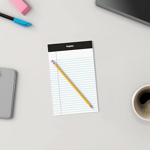 Miniatura 8 de Staples TRU RED Bloc de notas, 5 x 8 pulgadas, bloc de notas legales de rayas estrechas, bloc de escritura para el hogar, oficina, escuela, paquete