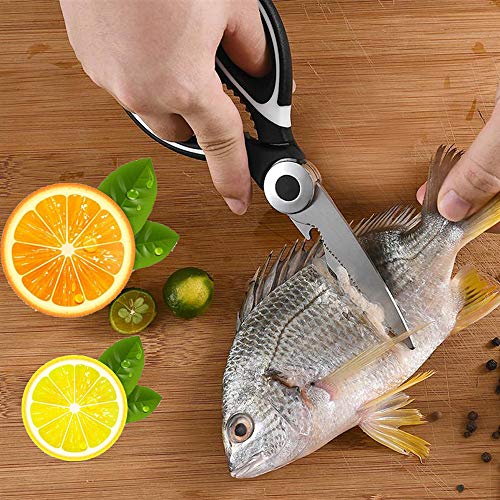 AQwzh Ultra Sharp Premium Heavy Duty Kitchen Shears and 5 in 1 Multi Purpose Scissors black